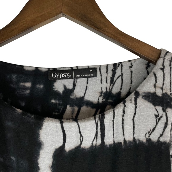 Gypsy 05‎ Black & Gray Tie Dye Split Back Jumpsuit Size Medium - Picture 3 of 12